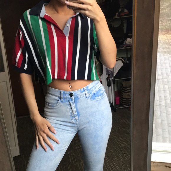 Vintage | Tops | Cropped Dad Shirt 